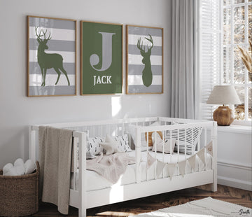 Buck deer nursery art, boys deer nursery decor personalized, kids deer hunting decor, toddler deer room, deer decor, boys deer room pictures