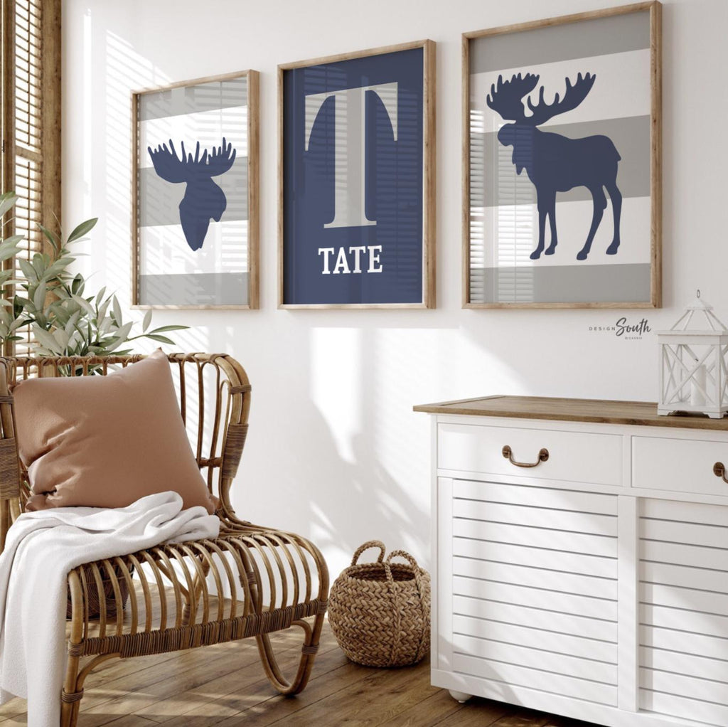 Moose nursery, moose nursery art, moose nursery decor, boys moose decor, moose decor for boys, moose baby boy, boys moose bedroom, moose art
