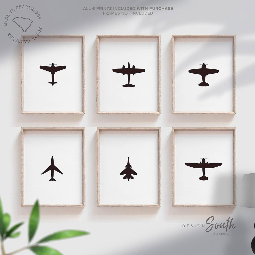 Airplane toddler bedroom wall art, boy bedroom prints airplane themed, plane room decor toddler, boy airplane art set, airplane themed decor