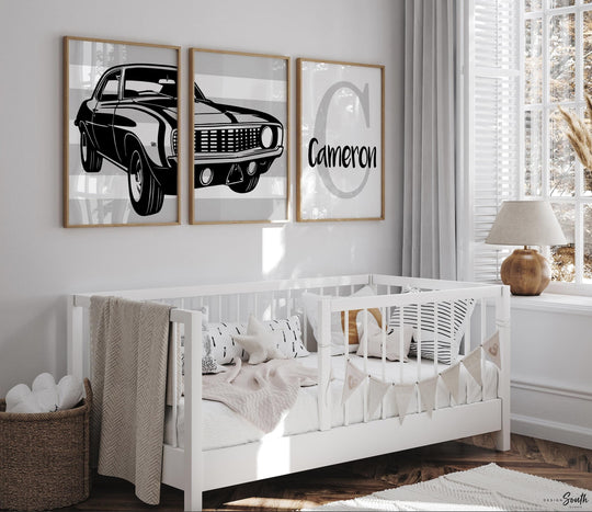 1969 chevy camaro ss350, vintage car nursery art, camaro car themed big boy room, antique car print child, kid car wall decor chevy camaro