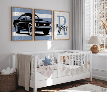 Yellow and gray boys nursery deer hunting wall decor, boys yellow and gray, yellow deer, customized name print hunting baby boy deer decor