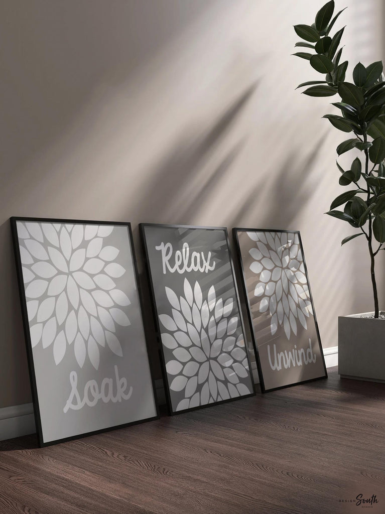 Neutral bathroom decor, spa bathroom wall art, unisex bathroom art, guest bathroom decor ideas, neutral soothing pictures for bathroom wall