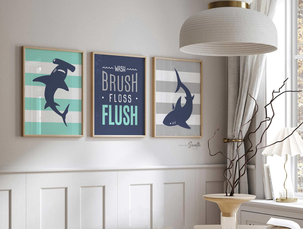 Little boys bathroom aqua, shark theme bathroom, hammerhead great white shark bathroom, baby boy sharks, navy aqua gray, little boy decor
