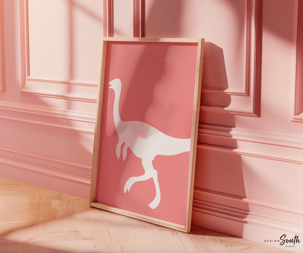 Dinosaur posters for kids and toddlers featuring a playful, retro-themed design. This wall art set includes different types of dinosaurs, perfect for a children&#39;s bedroom, playroom, or nursery. Vibrant colors and fun illustrations create an educational and decorative touch for any dinosaur-themed space. Ideal gift idea for dino-loving toddlers, helping spark their imagination and love for prehistoric creatures.