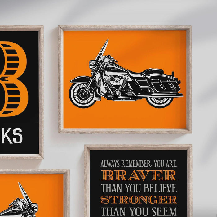 Motorcycle Nursery Wall Art — Personalized Boys' Room Prints