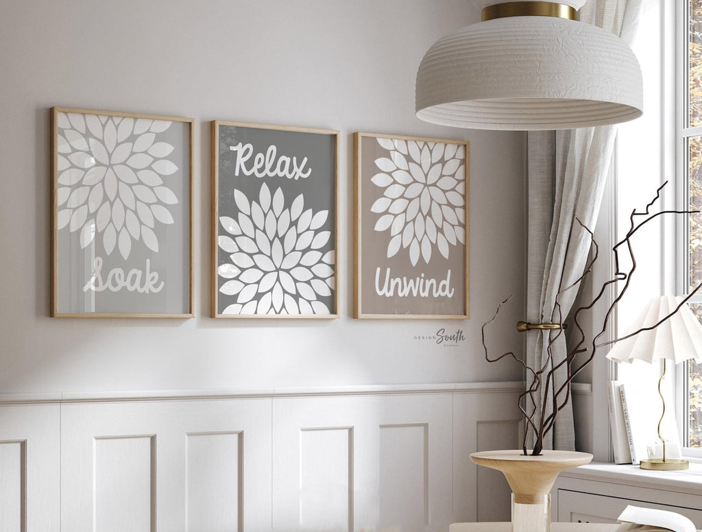 Neutral bathroom decor, spa bathroom wall art, unisex bathroom art, guest bathroom decor ideas, neutral soothing pictures for bathroom wall