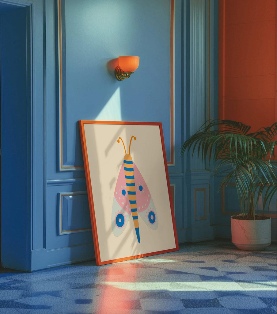 Butterfly wall art set of 6, colorful butterfly nursery prints, girls bedroom decor, whimsical pastel wall art for baby or toddler room