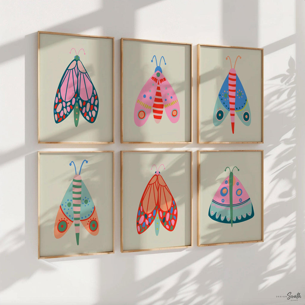 Retro nursery wall art set, colorful terrazzo pattern prints, unisex kids room decor, vibrant modern baby artwork, fun quirky wall set