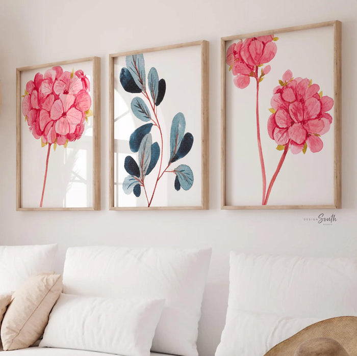 Home decor wall art, adult bathroom, guest bathroom, botanical watercolor wall art prints, bathroom wall decor, floral bathroom, flower art