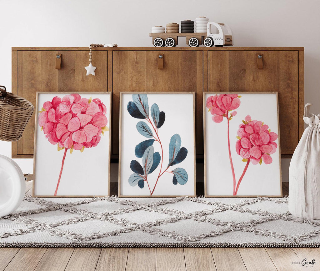 Home decor wall art, adult bathroom, guest bathroom, botanical watercolor wall art prints, bathroom wall decor, floral bathroom, flower art