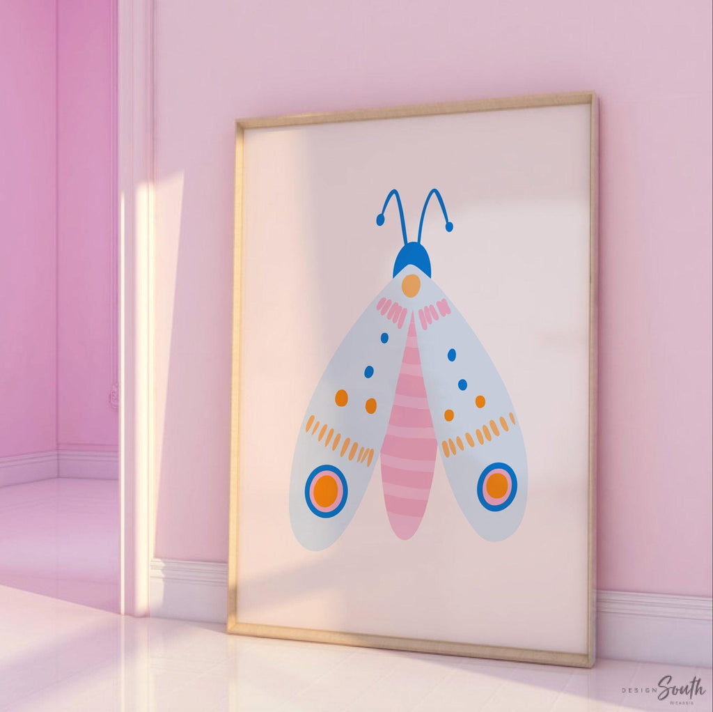 Butterfly wall art set of 6, colorful butterfly nursery prints, girls bedroom decor, whimsical pastel wall art for baby or toddler room