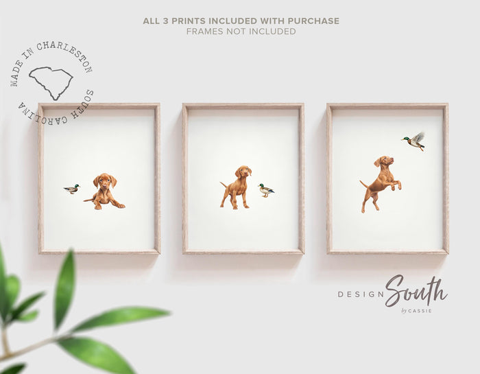 Vizsla Bird Dog Nursery Decor — Vizsla & Mallard Duck Prints