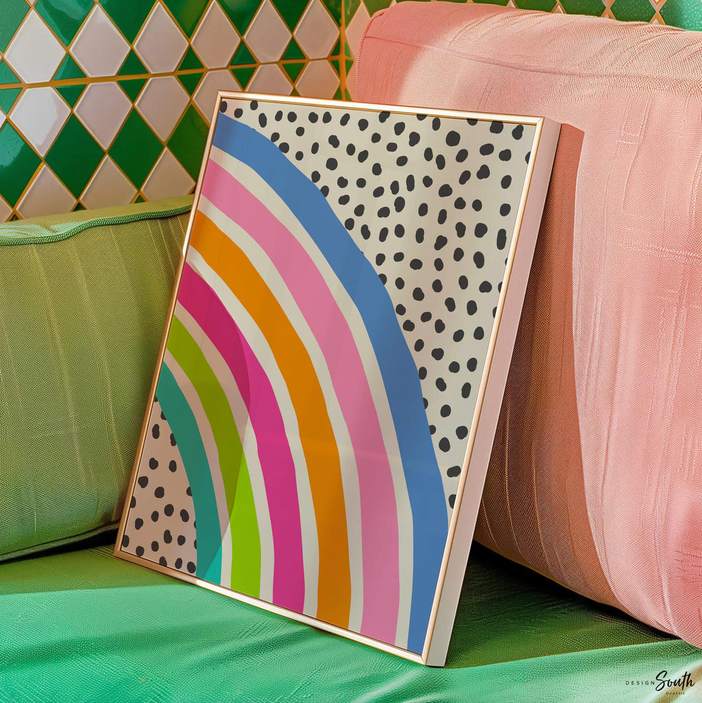 It&#39;s cool to be kind, kids wall art quote saying cool to be kind, colorful bright playroom art, bright playroom decor kindness affirmation