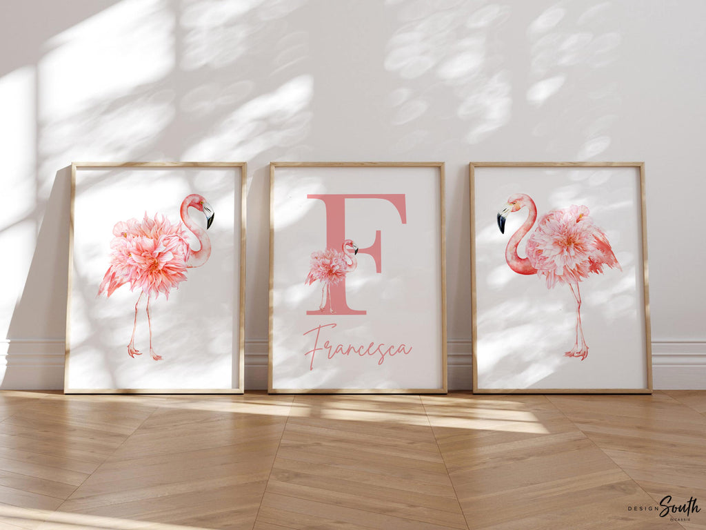 Tropical nursery baby gift, pink flamingos nursery wall, flamingo little girl bedroom, baby girl nursery ideas, themed nursery tropical girl