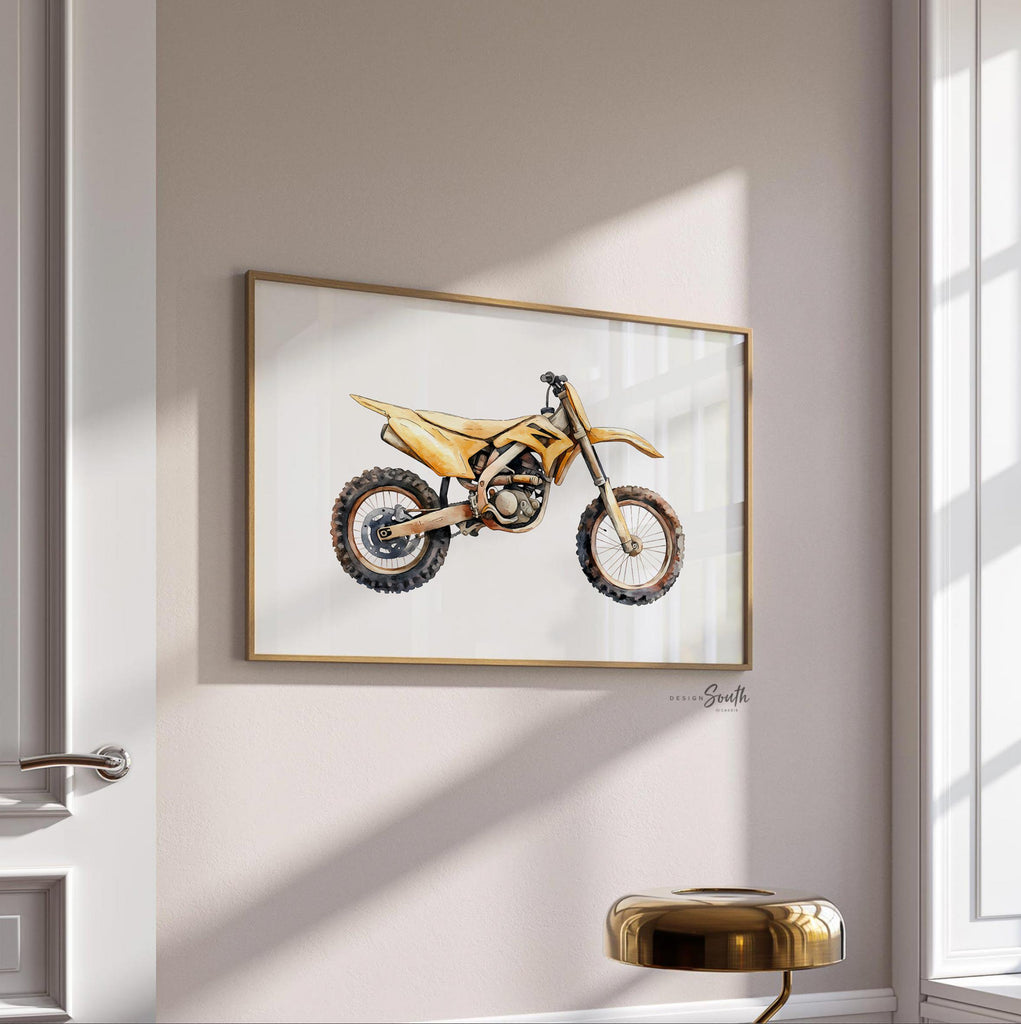 Dirt bike wall art set 6, motocross prints boys room nursery, dirt bike bedroom decor, motocross racing wall art gift, dirt bike collection