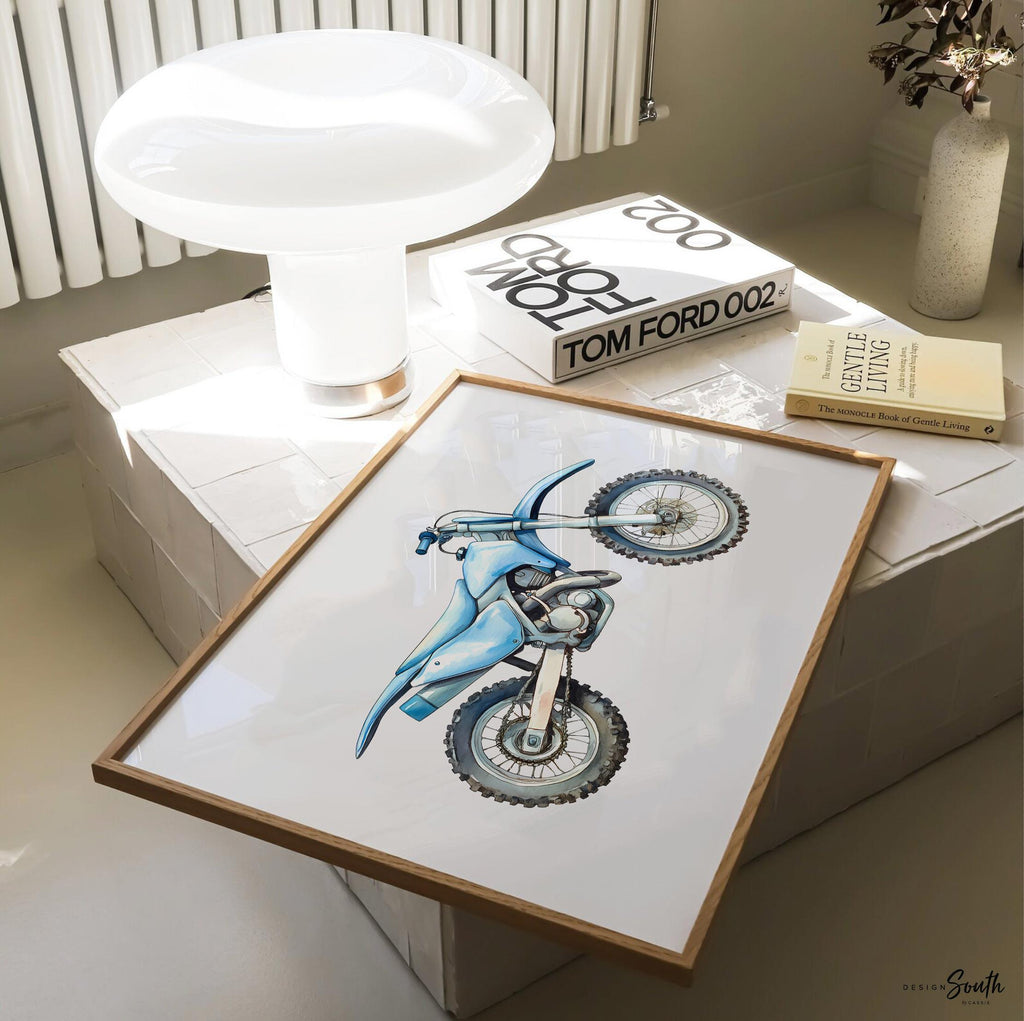 Dirt bike wall art set 6, motocross prints boys room nursery, dirt bike bedroom decor, motocross racing wall art gift, dirt bike collection