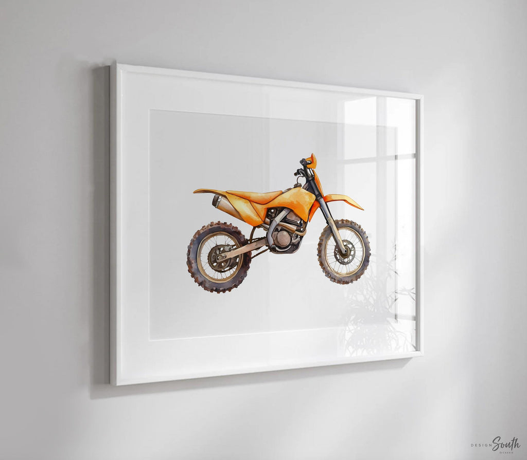 Dirt bike wall art set 6, motocross prints boys room nursery, dirt bike bedroom decor, motocross racing wall art gift, dirt bike collection