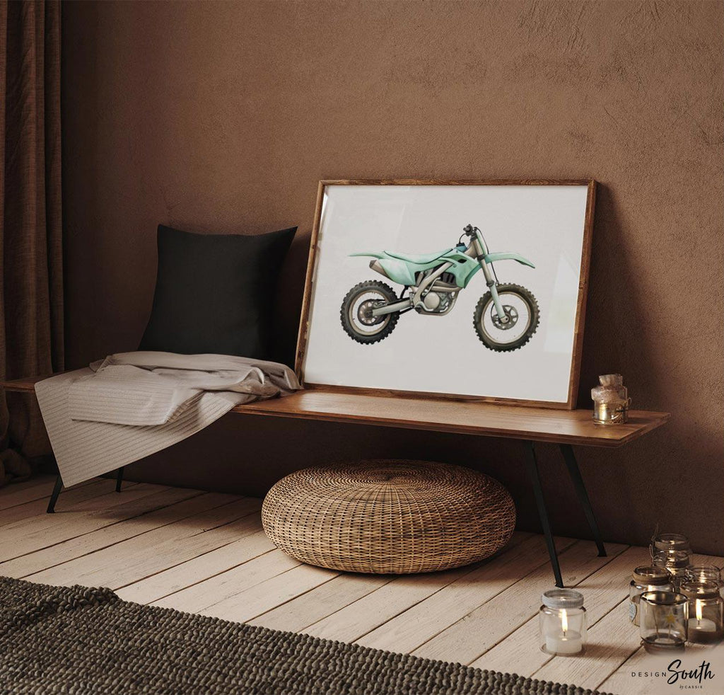 Dirt bike wall art set 6, motocross prints boys room nursery, dirt bike bedroom decor, motocross racing wall art gift, dirt bike collection