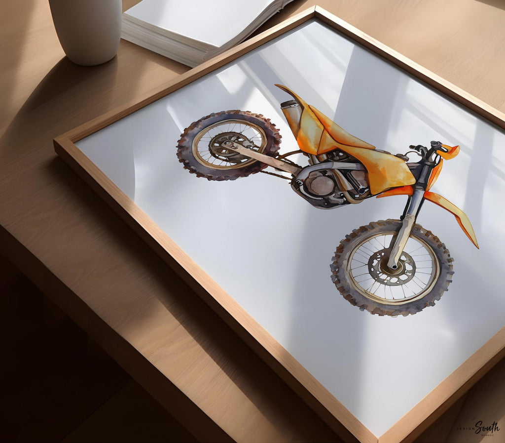 Dirt bike wall art set 6, motocross prints boys room nursery, dirt bike bedroom decor, motocross racing wall art gift, dirt bike collection