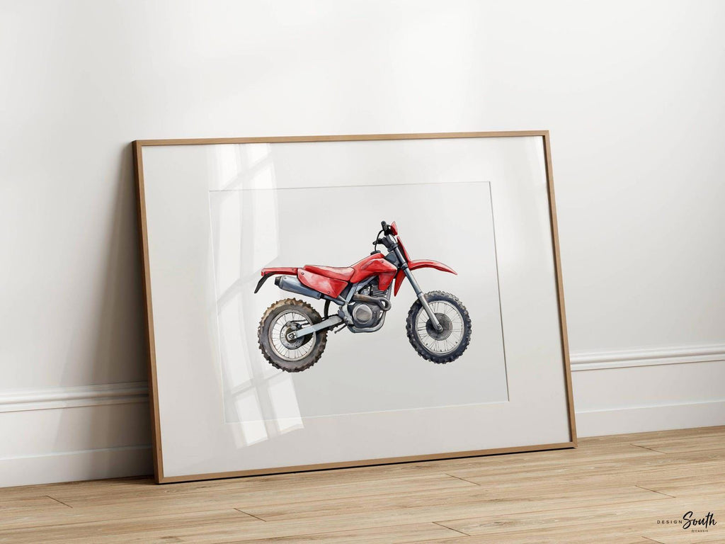 Dirt bike wall art set 6, motocross prints boys room nursery, dirt bike bedroom decor, motocross racing wall art gift, dirt bike collection