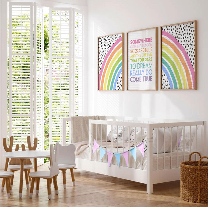 Somewhere over the rainbow art print, rainbow print wall art, kids quotes, crib sign, rainbow nursery, rainbow nursery or girl bedroom decor