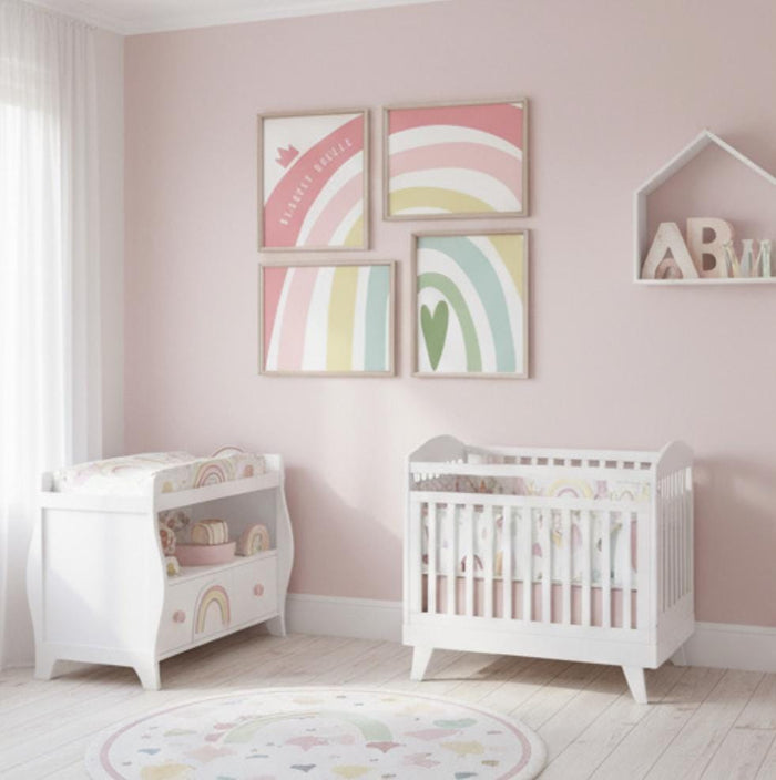 Pastel Rainbow Nursery Art Prints: Personalized Baby Girl Decor