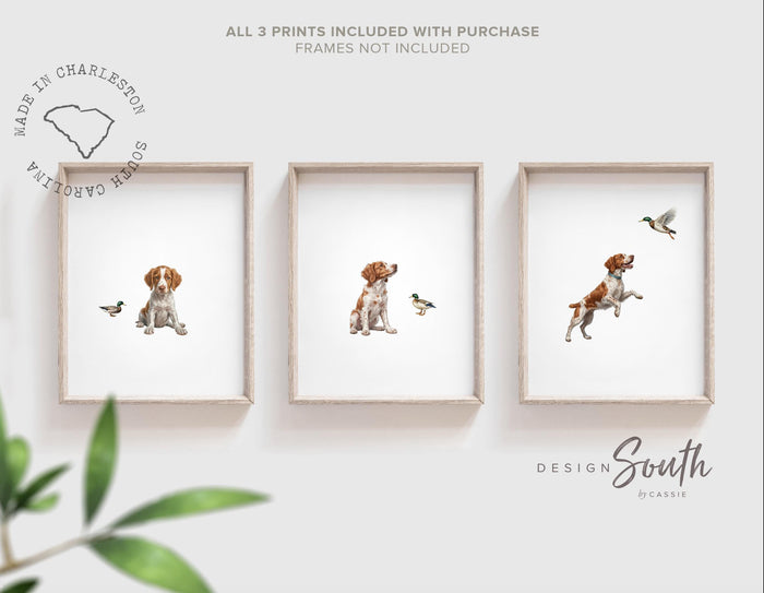 Brittany spaniel Puppy Print Set: Bird Dog Nursery Decor
