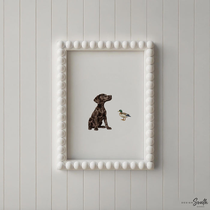 Chocolate Lab Nursery Wall Art — Labrador & Mallard Duck, Set of 3