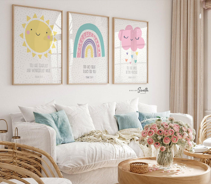 Christian nursery wall decor, bible verse wall art, nursery bible wall art, church nursery room decor, christian nursery or bedroom wall art