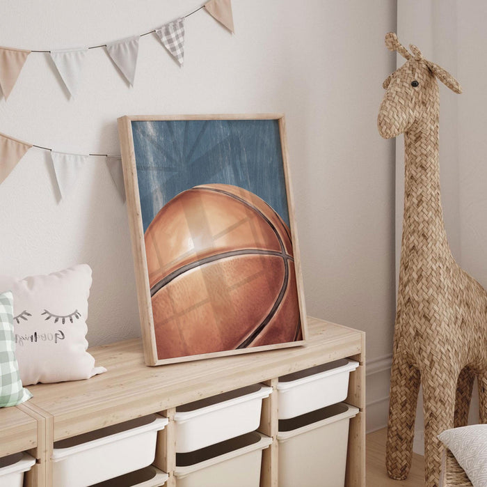 Blue Distressed Sports Wall Art Set of 3, Basketball Baseball Football Prints, Industrial Vintage Sports Decor, Boys Bedroom Playroom Art