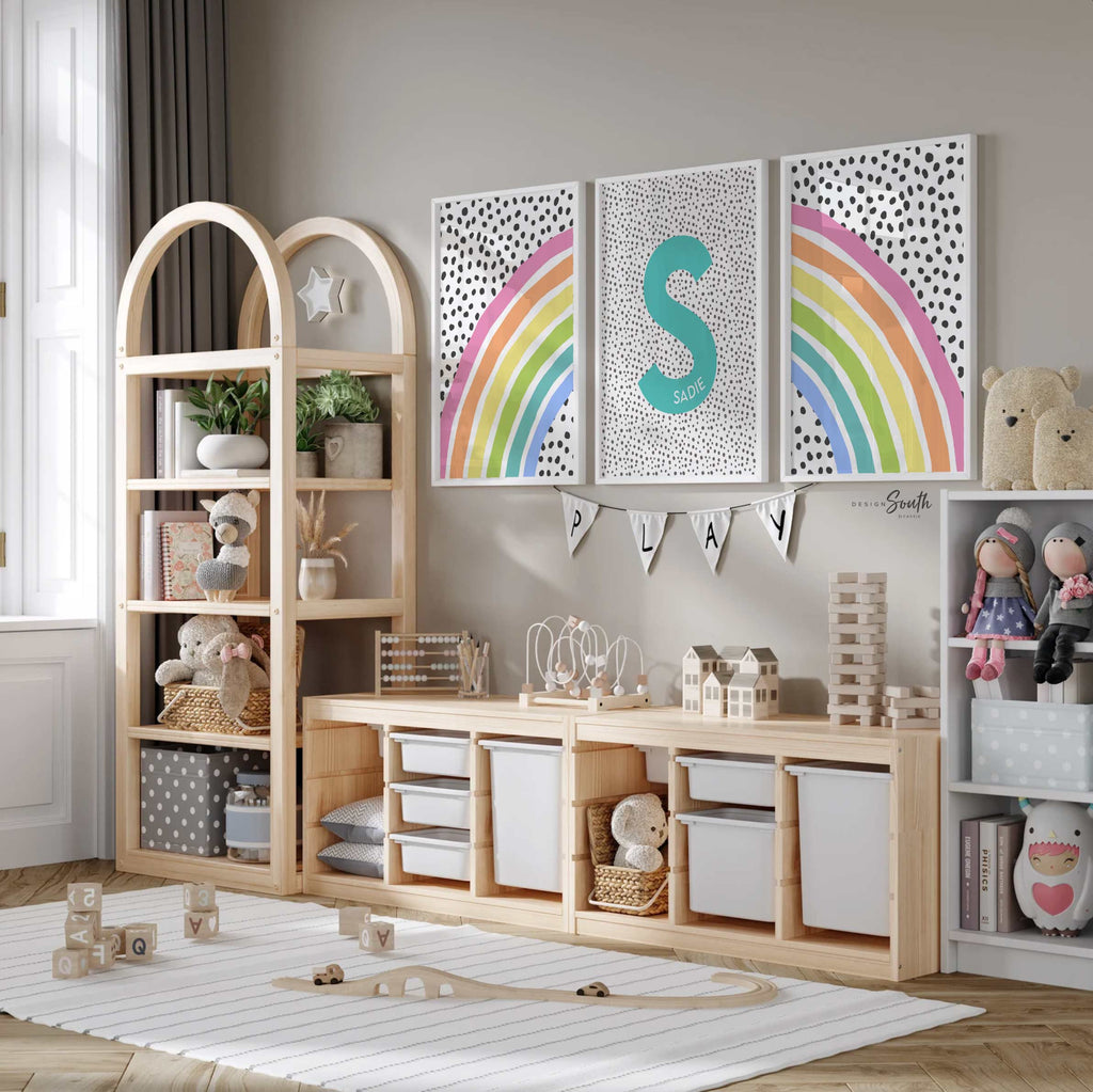 Pastel rainbow art print featuring a personalized name design, perfect for a little girl's room or baby nursery. This soft and colorful decor adds a whimsical and cheerful touch to any pastel rainbow-themed space. Ideal for baby showers, birthdays, or new arrivals, the gentle rainbow tones create a calming and joyful atmosphere. A sweet and thoughtful accent for a nursery or child’s bedroom with a pastel rainbow decor theme.









