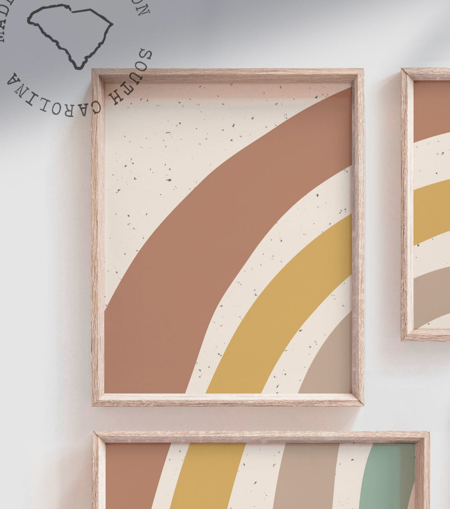 Neutral nursery decor, earthy neutral tones, kids neutral wall art, neutral boho rainbow kids baby children, art gender neutral prints