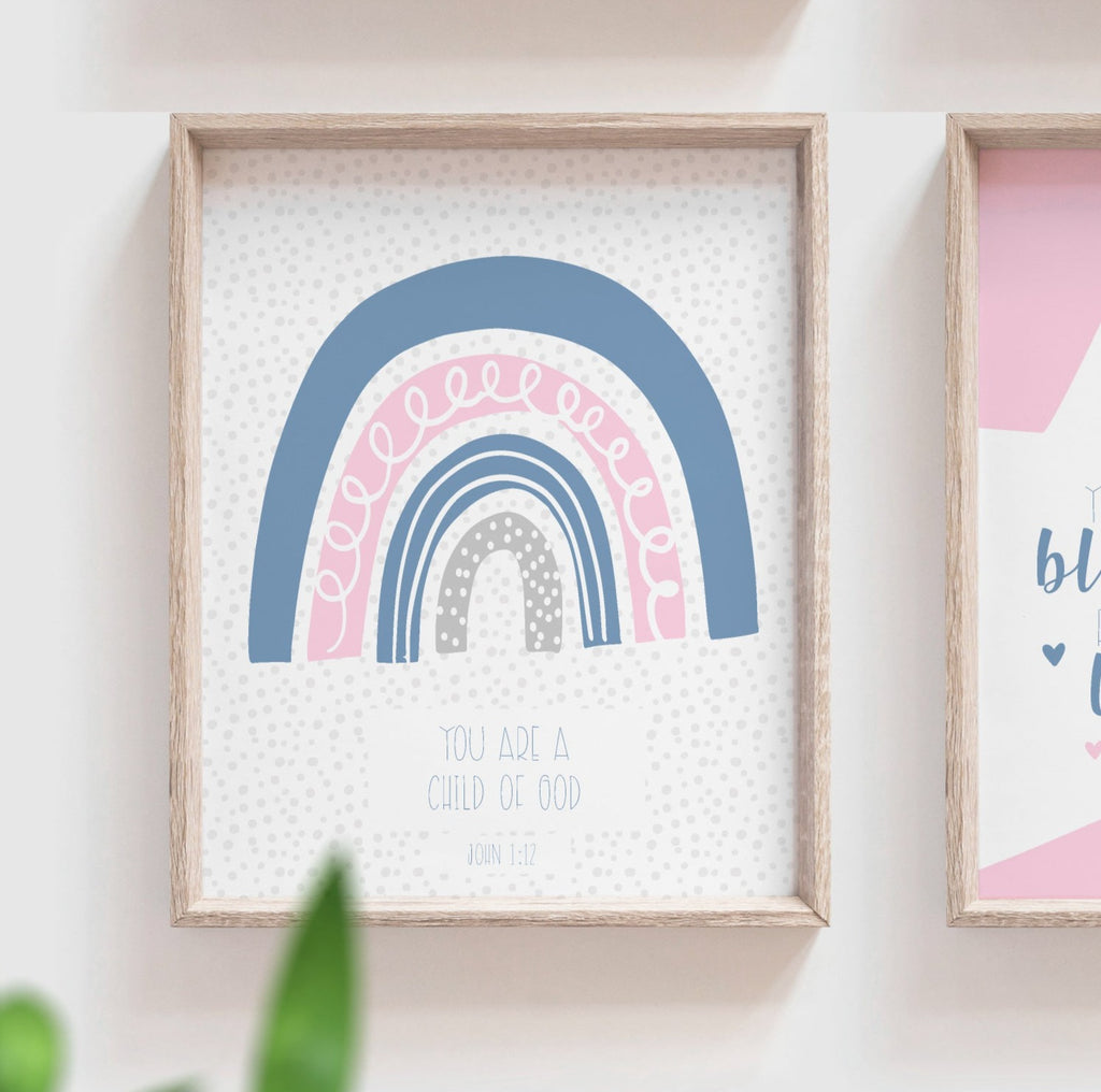 Girls pink gray and blue nursery, pink blue and gray little girl room art, blue and pink monogram print set for girl, moon cloud star nursery, cloud nursery decor, cloud moon star wall decor