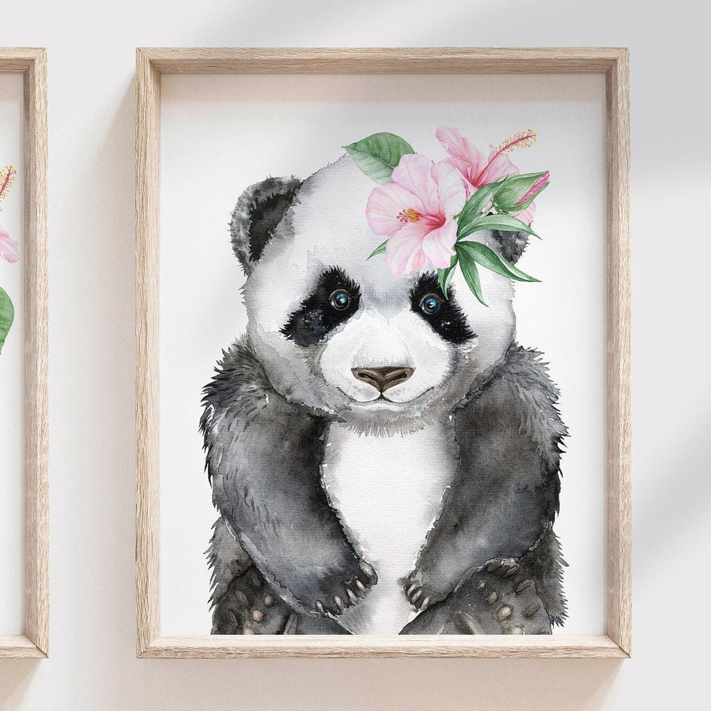 Baby girl nursery wall art, tropical theme baby shower gift for girl, palm leaf nursery, tropical baby girl nursery, hawaiian nursery decor