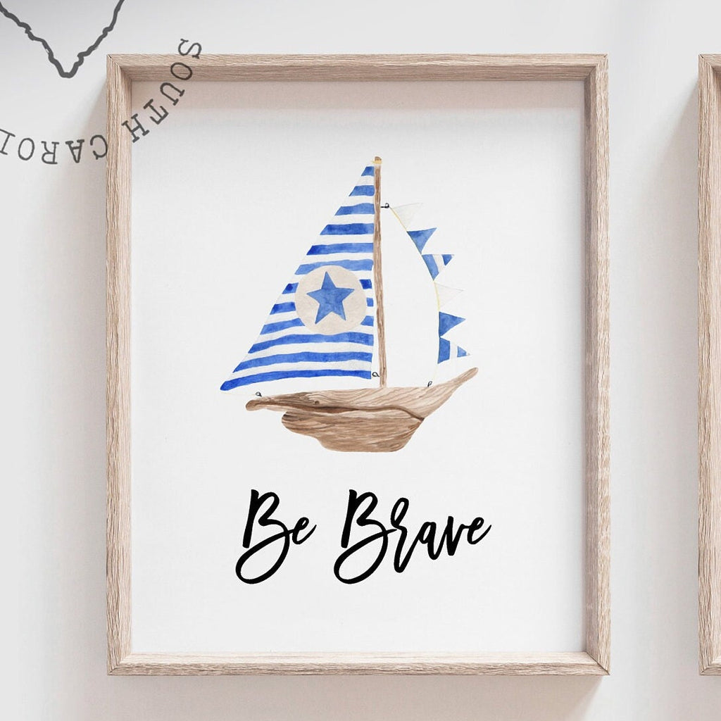 Boy nautical nursery decor, sea baby navy blue nursery, art prints for baby boy, anchor compass sailboat, ocean nursery, nautical baby boy