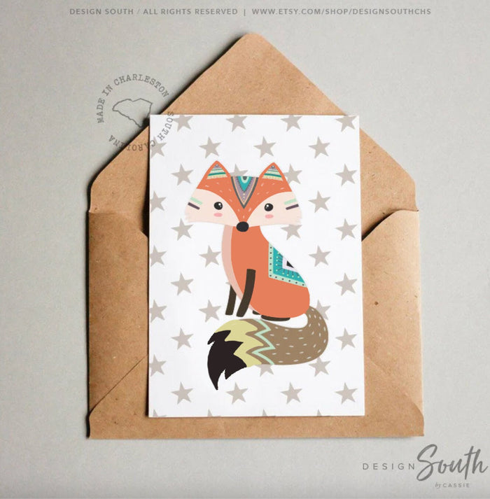Nursery wall art ideas, fox nursery decor, tribal woodland wall art, be brave, fox decor, baby shower gift, gender neutral nursery art ideas