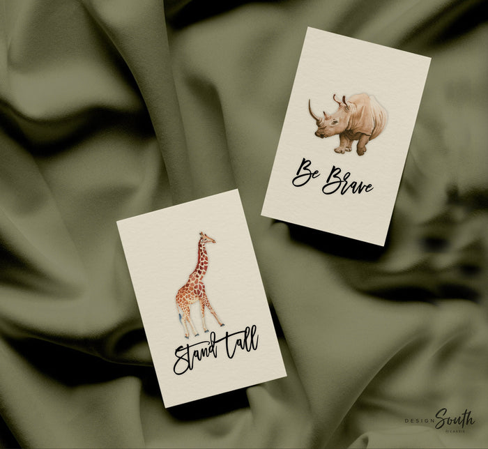 Animal nursery wall art, boys bedroom animals, set of animal art prints, baby animal art for nursery or bedroom, brave strong dream big boys
