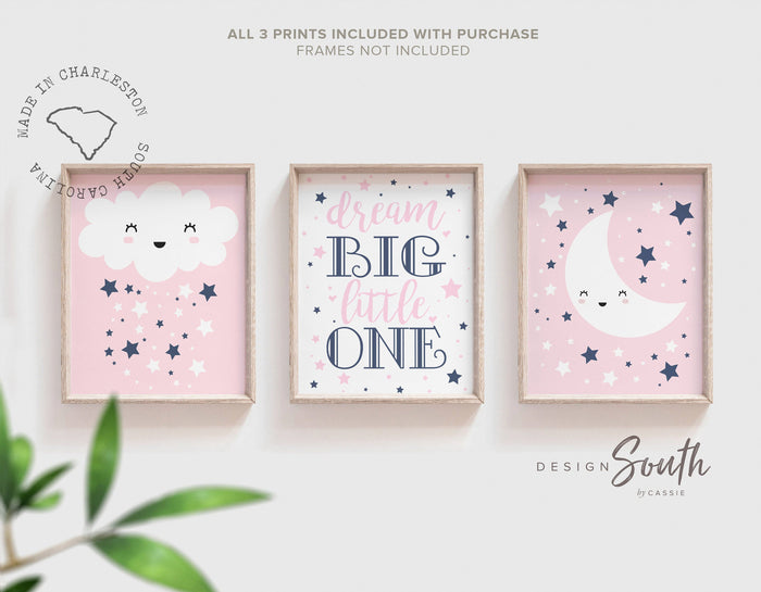 Navy and pink nursery wall art, baby girl navy pink nursery decor, navy and blush, nursery wall print, twinkle twinkle little star, baby art