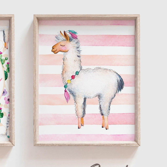 Llama nursery decor, llama nursery art, llama theme, llama baby decor, llama print, llama wall art, girl nursery prints, alpaca nursery art