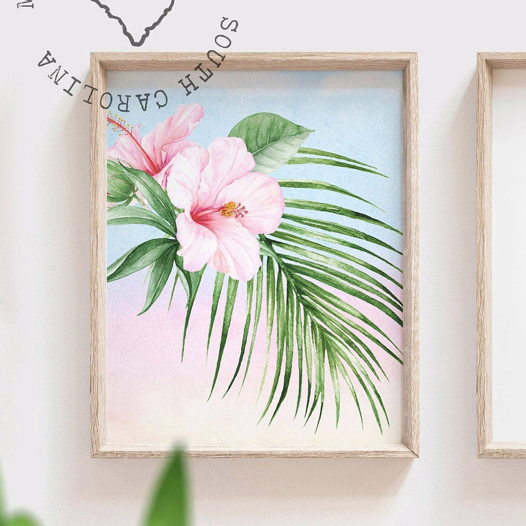 Girl's playroom wall ideas, tropical wall art prints girl, sloth nursery decor print set, girl wall art set sloth decor tropical theme quote – unframed wall art print for kids room or nursery.