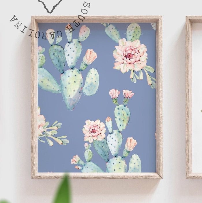 Nursery cactus theme, cactus nursery decor, boho nursery decor, boho baby shower gift for girl, boho kid bedroom, elegant cactus nursery art