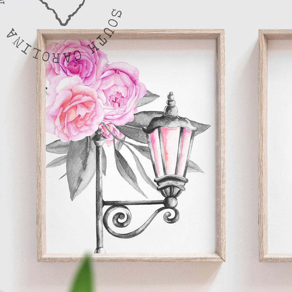 Pink paris themed girls room, hot pink eiffel tower parisian little girl decor, girl personalized name floral roses, elegant nursery decor