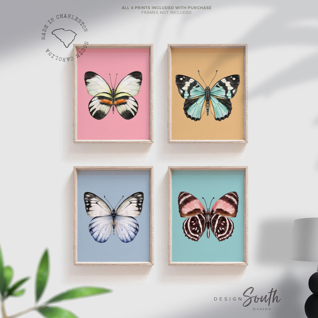 Pastel butterflies, girl nursery butterfly themed, room decor butterflies, newborn baby butterfly gift, butterfly baby shower gift, baby art