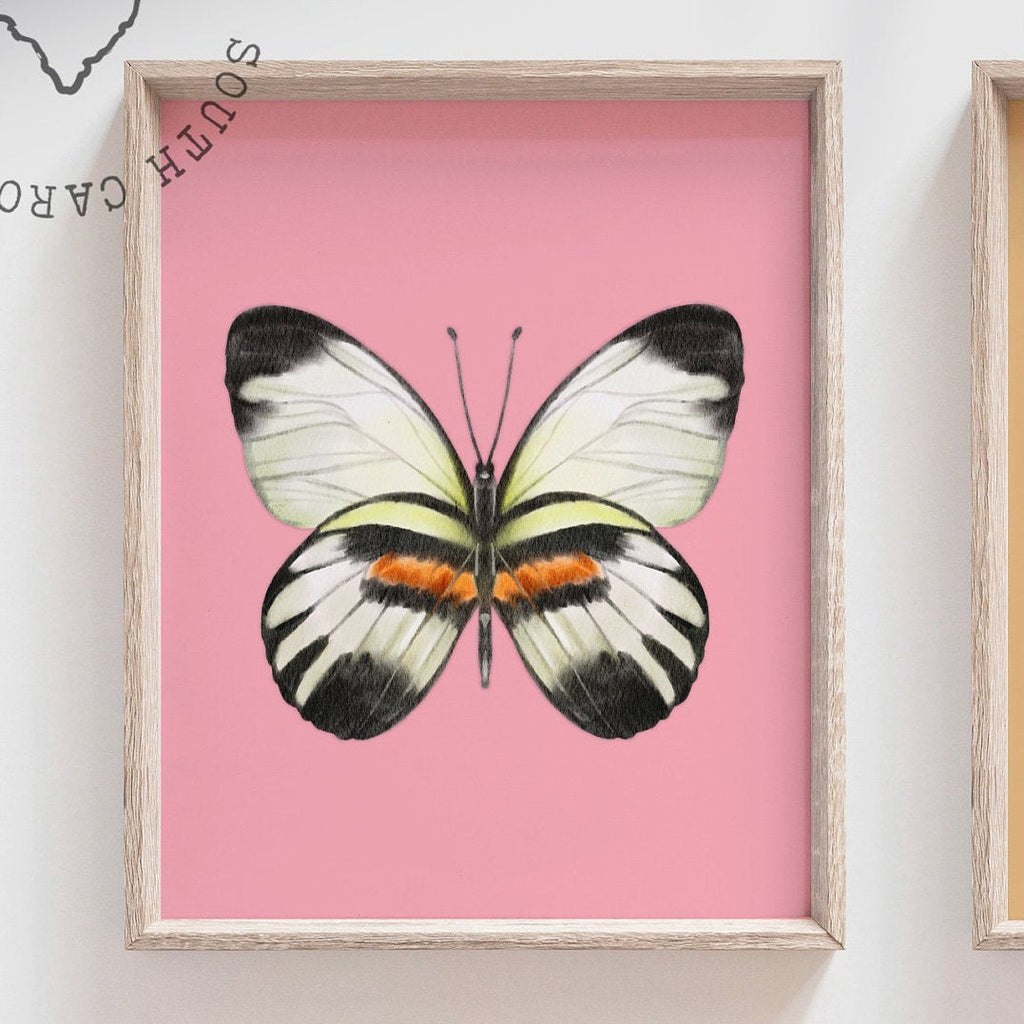 Pastel butterflies, girl nursery butterfly themed, room decor butterflies, newborn baby butterfly gift, butterfly baby shower gift, baby art