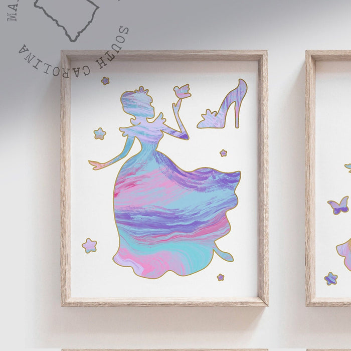 Blue Princess Girls' Room Decor — Royal Princess Wall Art