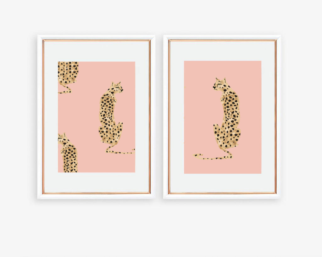 Cheetah nursery print, baby girl cheetah theme nursery, pink modern trendy speckle dot nursery, pink cheetah gift for girl, personalized art