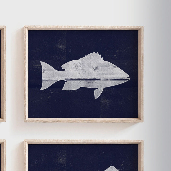 Offshore fish navy blue, offshore fishing, boys saltwater fish art, marlin nursery, boys fishing theme, fish nursery art, marlin fish decor