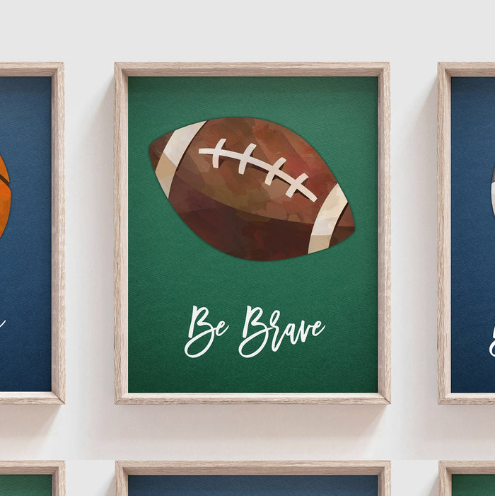 Sports wall art decor for boy's nursery bedroom playroom, sports posters art prints home decor walls, sports themed big boy room wall ideas