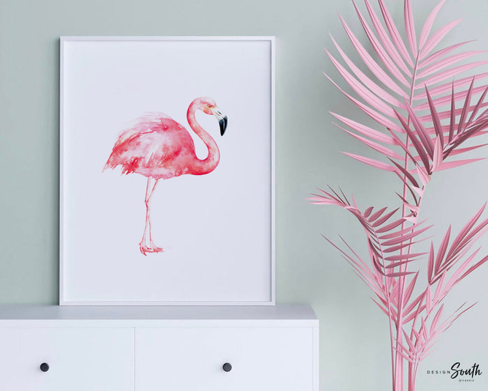 Pink flamingo nursery art, pink nursery decor baby name and flamingo, girls name customized with pink flamingos, tropical nursery themed art