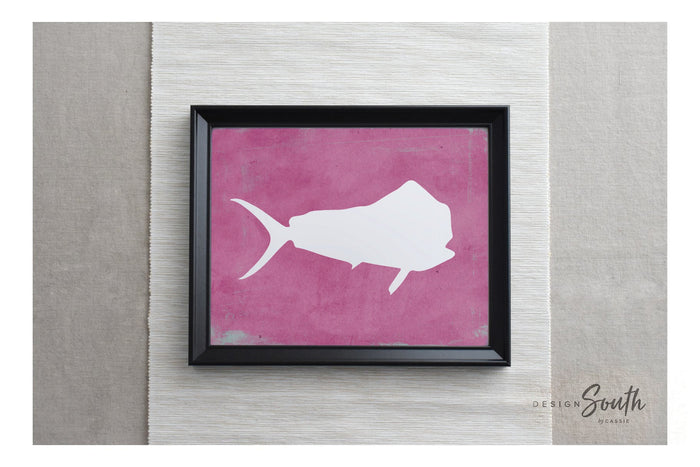 Pink fish bedroom wall art, saltwater fish decor, pink gray fishing theme, fish prints, fisherman art prints, fish nursery art, fish decor